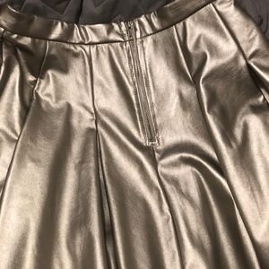 Aqua metallic silver skirt